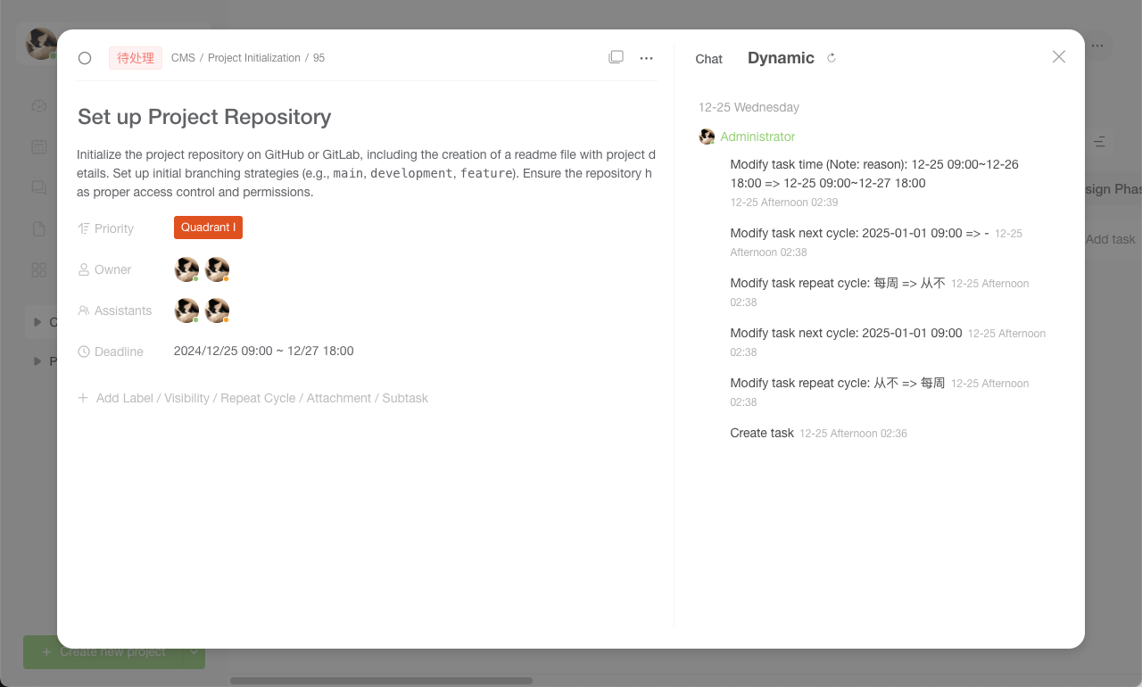 Task Activity Interface